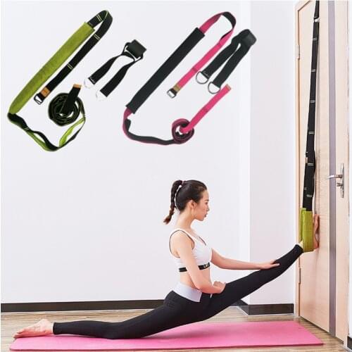Unisex Long Portable Yoga Rope Polyester Cotton Adjustable D-Ring Gym Waist Leg Fitness Dance Training Door Card Yoga Belts