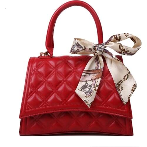Women Bag Fashion Silk Scarf Messenger Crossbody Women Bag Small Rhombus Shoulder Handbag Luxury Designer Brand Clutch Bag