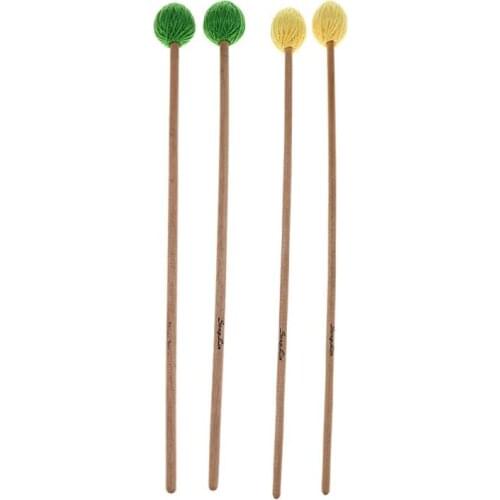 1 Pair of Marimba Mallets Sticks with Wood Handle for Musical Percussion Parts Accessories