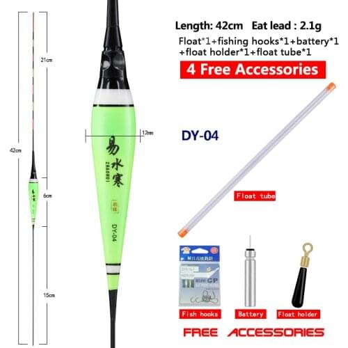 1 Piece Fishing Float+1 Bag Fishing Hooks Fishing Buoy Shallow Water Fishing Bobber Fresh Water Boya Fishing Tools Accessories