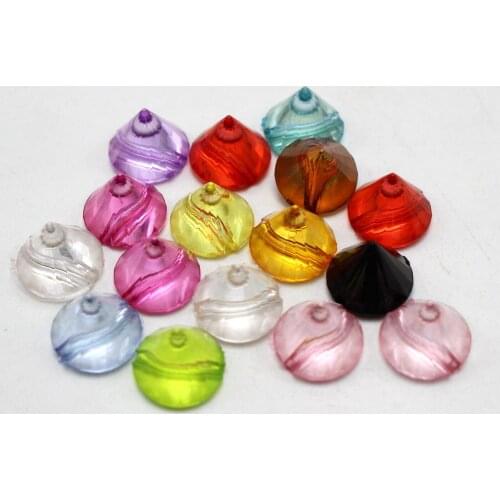 100 Mixed Color Transparent Acrylic Rock Punk Faceted Spike Beads 12X10mm