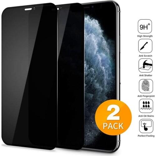 2PACK Anti-spy Tempered Glass For iPhone 12 11 Pro Max X XS MAX XR Private Screen Protector Glass For iPhone 6 7 8 Plus 12 mini