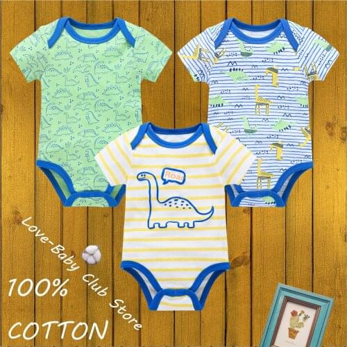 3pcs/pack New Born Girls Boys Baby Bodysuit Jumper Infant Sweatshirt Body Onesie 100% Cotton Cute Cartoon Unicorn Summer