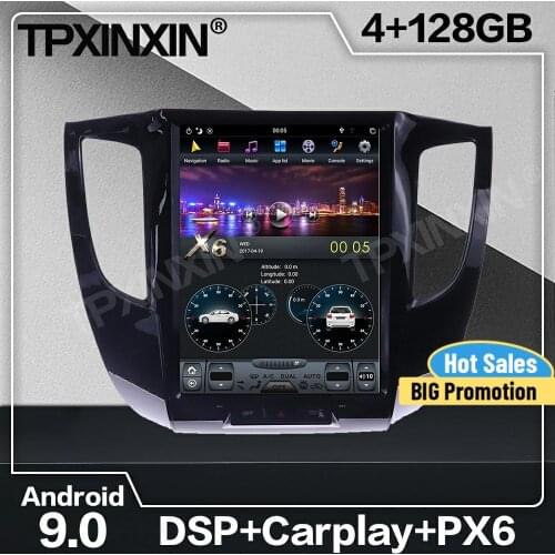 128G Tesla Screen Carplay Android Car Radio 2 Din Stereo Receiver For Mitsubishi L200 Pickup 2007+ GPS Audio Recorder Head Unit