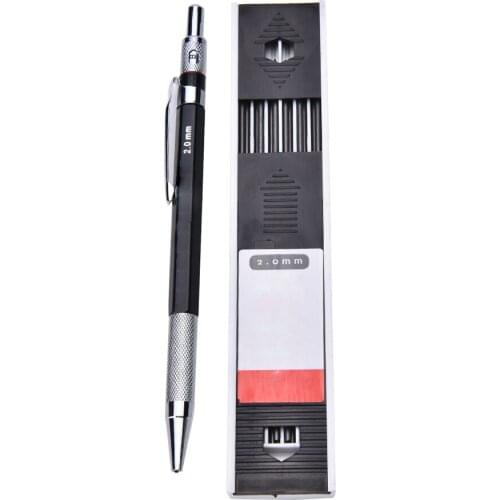 1pc 2mm 2B Drafting Automatic Mechanical pencil For kids Sketch drawing School Stationery Supplies with 12 Leads Refills