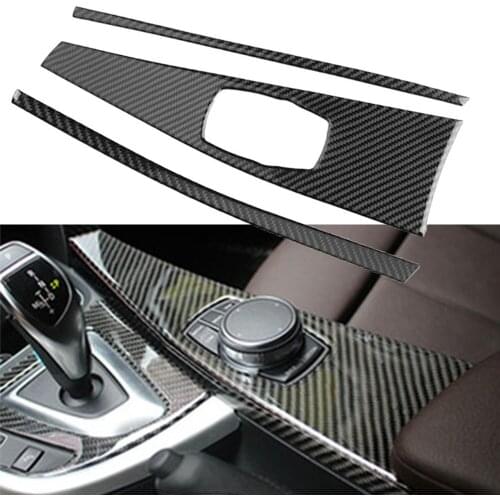 Carbon Fiber Auto Central Console Multimedia Panel ABS Trim For BMW F30 F31 F32 F33 F34 F36 3 4 Series 2014 2015 2016 2017 2018