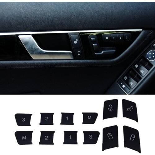 Car Styling Door Seat Memory Lock Button Cover Sticker Fit For Mercedes Benz A C E class W204 W212 CLA GLA GLK GLE CLS GL ML