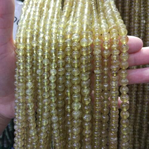 6-8mm Natural Yellow Apatite Stone Beads Round Loose DIY Beads For Jewelry Making Beads Accessories 15'' Women Men Gift