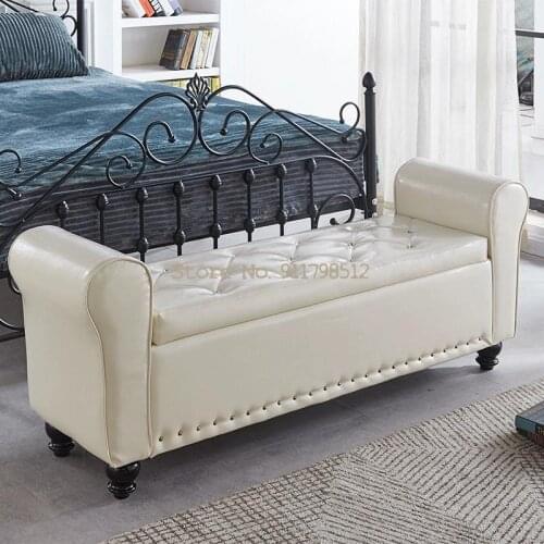 Household shoe changing stool storage bench clothing store sofa stool living room multifunctional storage bed end stool rectangu