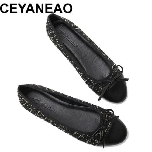 CEYANEAO2021 new comfortable large size flat shoes soft sole casual fashion stitching flat shoes