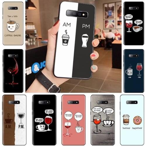 Coffee red Wine Cup art design cartoon Phone Case For Samsung Galaxy S5 S6 S7 S8 S9 S10 S10e S20 edge plus lite