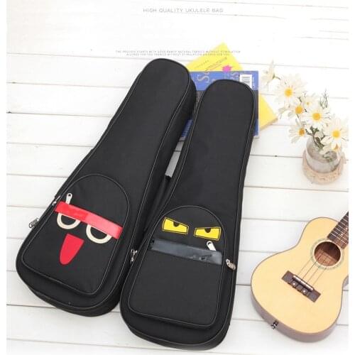 10mm Thicken Cartoon Soprano Concert Tenor Ukulele Bag Case Backpack 21 23 26 Inch Ukelele Beige Guitar Accessories Parts Gig