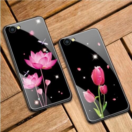 Tempered Glass Case For Redmi 5A 6A 6 Pro 7A 8A 9A 9C 9 Prime Note 4X Note 5 Note 6 Pro 7 Shockproof Cover Tulips Flower Case