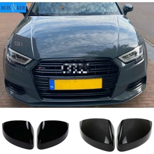 For Audi A3 S3 8V RS3 2013 2014 2015 2016 2017 2018 2019 RearView Mirror Case Cover Carbon fiber pattern or Black Cover