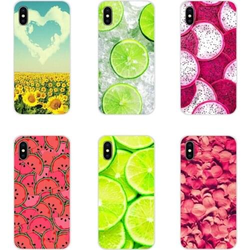 For LG G3 G4 Mini G5 G6 G7 Q6 Q7 Q8 Q9 V10 V20 V30 X Power 2 3 K10 K4 K8 2017 Transparent Soft Covers Flowers Daisy Plants Fruit