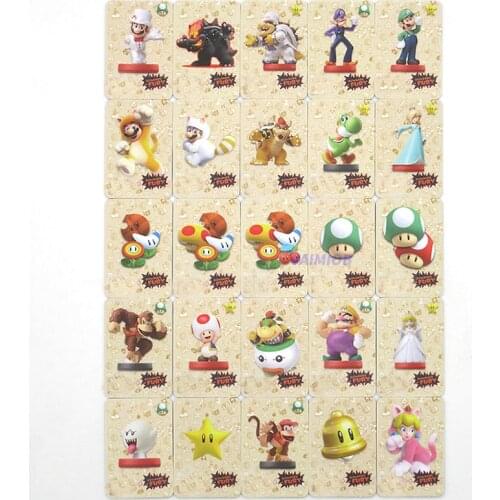Super Marioes 3D World amxxbo card Princess Peach Furious Kuba for Nintendo game bonus Amibo Mini card