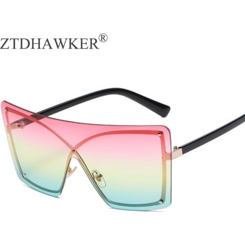 Fashion Colorful One-piece Big Frame Sunglasses Trend Men and Women Ocean Piece Spectacles Glasses