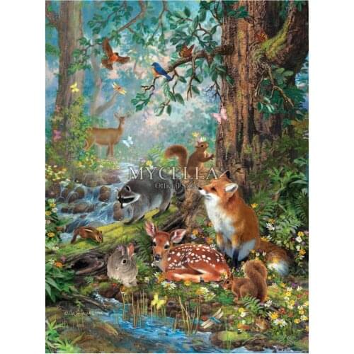 Cartoon 5d DIY Diamond Painting squirrel Wild Life Forest Cross Stitch Needlework Mosaic Diamond Embroidery Home Decor Canvas