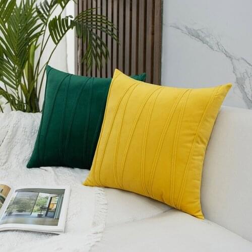 Nordic Solid Color Velvet Cushion Cover Decorative Pillow Cover For Sofa Car Home Decorative Pillowcase
