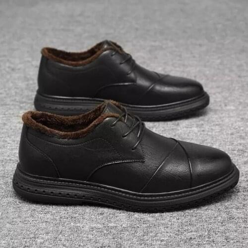 2021 New Winter Solid color Classic Men Shoes Thick Plush Warm Fur Snow Shoes Ankle Waterproof Non-Slip Outdoor Sports