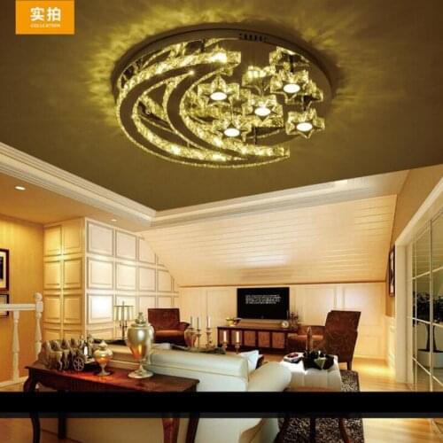 New living room led ceiling lamp modern minimalist bedroom lamp crystal stars moon led lamps LED lighting fixture home lamps