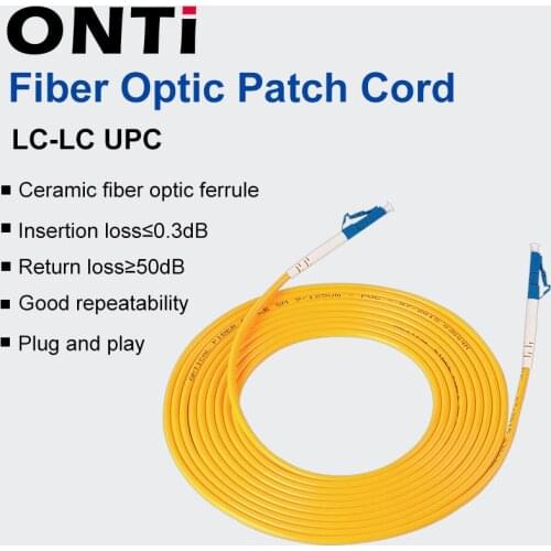 ONTi 10 Pcs LC UPC to LC UPC Simplex 2.0mm 3.0mm PVC Single Mode Fiber Patch Cable jumper fiber patch cord fibra optica