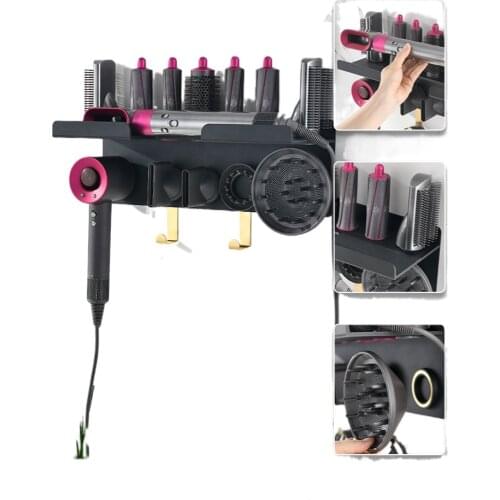 Hair Dryer Bracket No Punching Hang Shelf Hair Dryer Storage Holder Wall-Mounted Shelf