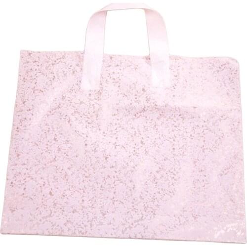 High-density Polythylene Eco-friendly White Snow Flower Packaging Bag 10pcs/lot 29*35cm Large Plastic Clothing Bags With Handle