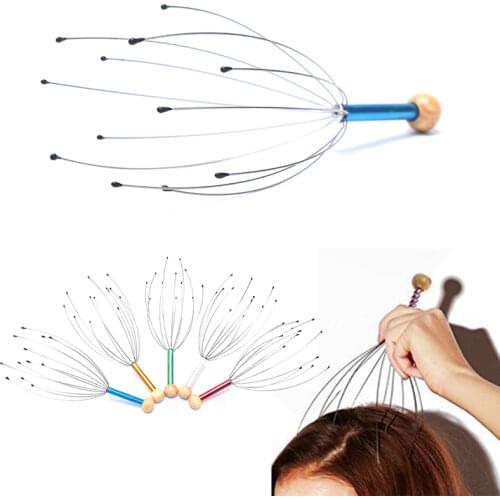 Head Relax Massager Healing Neck Claw Massage Anti-stress Pain Relief Octopus Scalp Relax Spa Headache Stimulate Blood Circulate