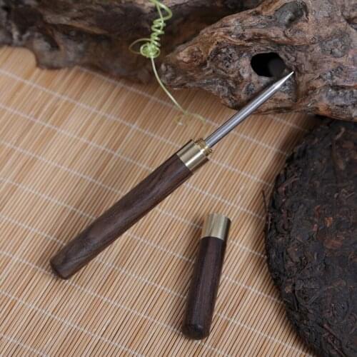Sandalwood Wood Tea Knife Accessories Cone Black Tea Pattern Handmade Tea Knife Prying White Tea Caja De Te Teaware DH50CZD