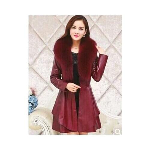 Separqi Women's Leather Jackets With Fur