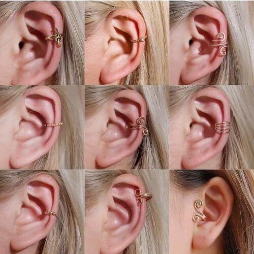 Geometric Clip Earrings for Women Simple Fake Piercing Ear Clips Personality U-shaped Clip on Earrings Wholesale Jewelry