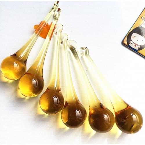 Free Jump Rings) 20pcs/lot 20x80mm Golden Color Glass chandelier pendants/ crystal curtain pendants ,crystal hanging pendants