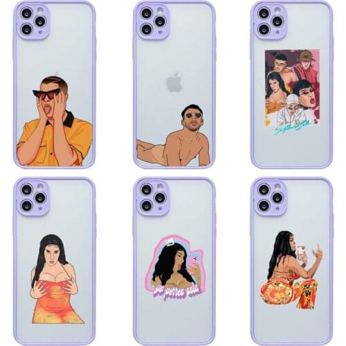 YO Perreo Sola BAD Bunny Phone Case For iphone 12 11 Pro Max Mini XS 8 7 Plus X SE 2020 XR Light purple Matte Transparent Cover