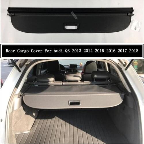 Rear Cargo Cover For Audi Q3 2013 2014 2015 2016 2017 Partition Curtain Screen Shade Trunk Security Shield Auto Accessories