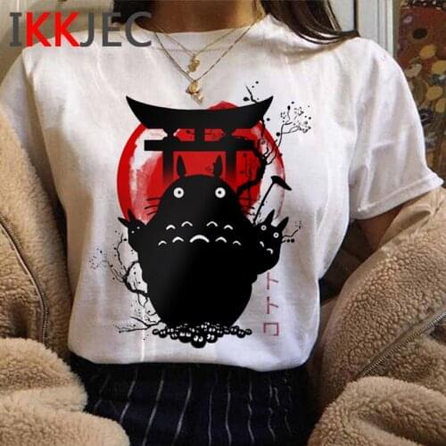Totoro Spirited Away Kawaii Tshirt Women Cute Anime T-shirt Studio Ghibli Kawaii Miyazaki Hayao Tshirt Funny Top Tees Female