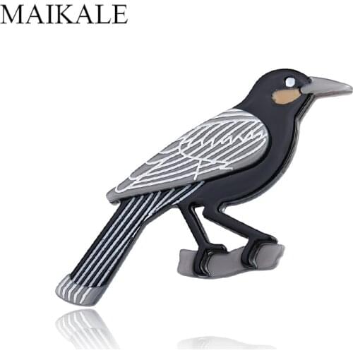 MAIKALE Vintage Acrylic Bird Brooches for Women Acetate Resin Cartoon Animal Brooch Pins Girls Collar Party Accessories Gifts