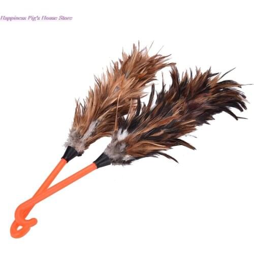 1pcs 45cm Ostrich Natural Feather Duster Brush With Wood Handle Anti-static Cleaning Tool Household Furniturer Car Dust Cleaner