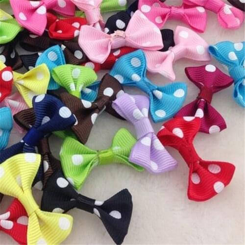 20pcs Grosgrain Dtos Ribbon Bows Flowers Appliques Crafts Wedding Decor B217