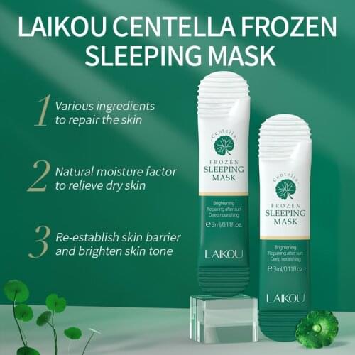 20pcs Centella Moisturizing Sleeping Mask Deep Hydrating Nourishing Repairs After Sun Exposure Facial Skin Care Repairing