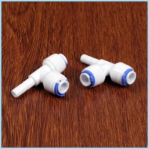 5PCS 1/4'' PE Quick Connection - 1/4'' Tee Pipe Fitting Hose Plastic Connector Aquarium RO Water Filter Reverse Osmosis System