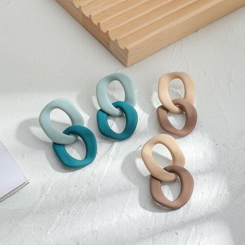 AENSOA New Unique Acrylic Earrings Cute Fashion Multicolor Round Irregular Pendant Earrings boucle oreille femme pendientes 2021