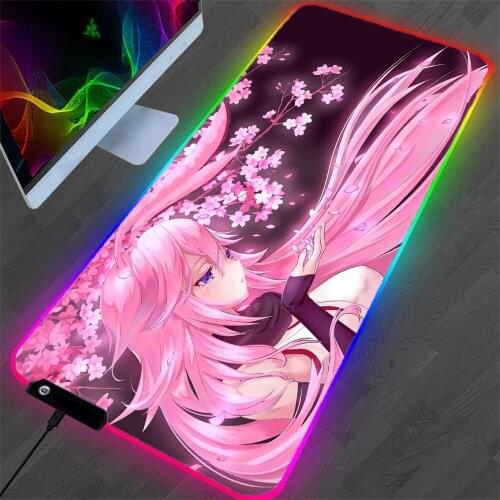 Rgb anime girl Japanese cherry blossom large mouse pad office keyboard deskmat one piece of gaming accessories notebook mousepad
