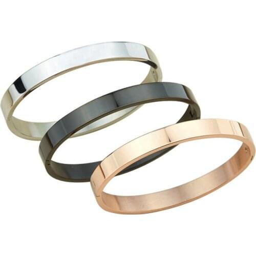 Couple Bracelets for Women Men 316L Stainless Steel Cuff Bracelets & Bangles Gold Color Female Jewelry Gift