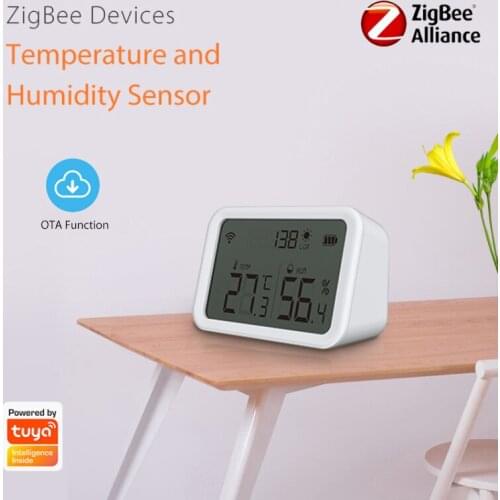 NEO Tuya Smart Zigbee OTA Temperature And Humidity Sensor With Clear Big Screen And Support Smart Life App Remote Control