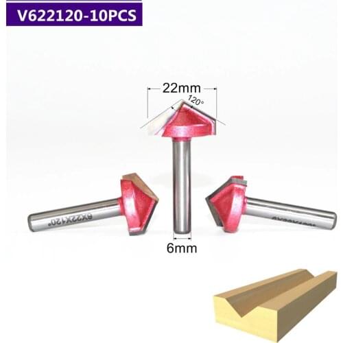 6mm*22mm*120degree-10PCS,Freeshipping CNC solid carbide 3D End Mill,tungsten steel woodworking insert router bit,wood tools