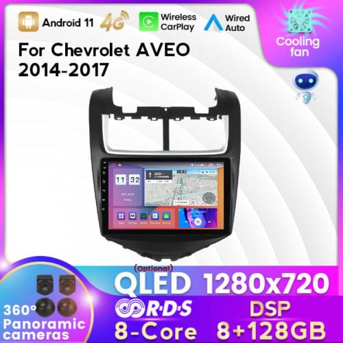 HD 1280*720 IPS screen for Chevrolet Aveo 2014-2017 Octa-core 6+128G Android car navigation GPS auto radio multimedia player