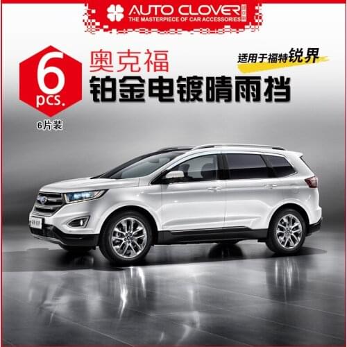 Chrome door visor side window deflector shade sun rain shield silver trips eaves for Ford EDGE