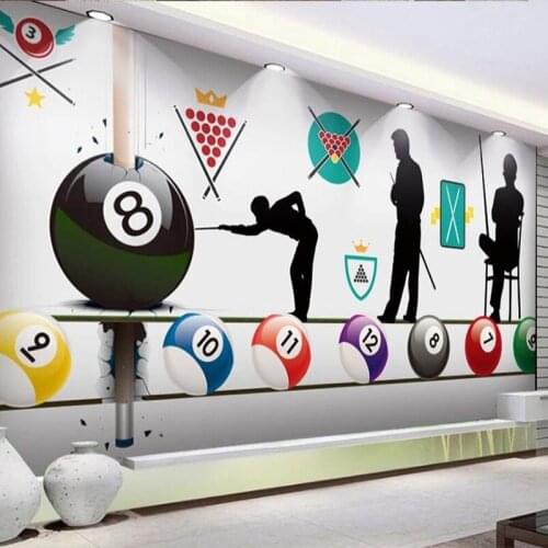 Custom Any Size Mural Wallpaper 3D Creative Billiard Club Bar Internet Cafe Tooling Background Wall Decor Papel De Parede Sala