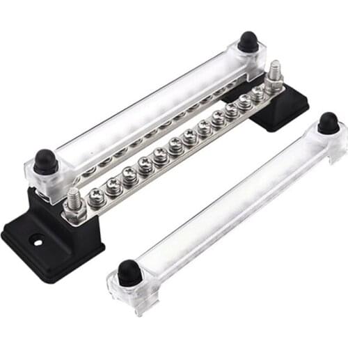 24 Terminal 150A Bus Bar Cover Ground Distribution Block Cars Boat Marine Power Distribution Terminal Block